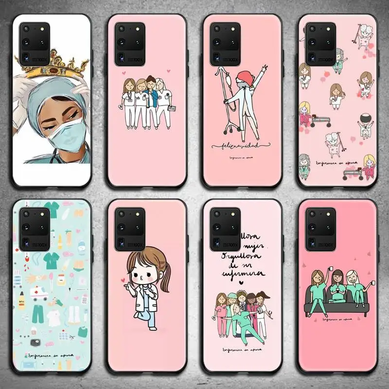 

Spain Cartoon Medicine Doctor Nurse Phone Case For Samsung Galaxy S20 FE plus Ultra S6 S7 edge S8 S9 plus S10 5G lite 2020