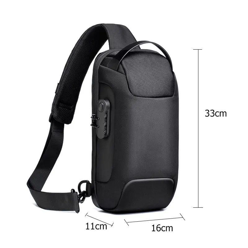 

New Multifunction Crossbody Bag for Men Anti-theft Shoulder Messenger Bags Male Waterproof Short Trip Chest Bag Male Bag