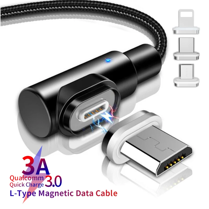 Магнитный светодиодный кабель в оплетке type-C Micro USB Магнитный зарядный кабель для iphone X 7 8 6 Max для samsung s9 Xiaomi 8 SE huawei P20
