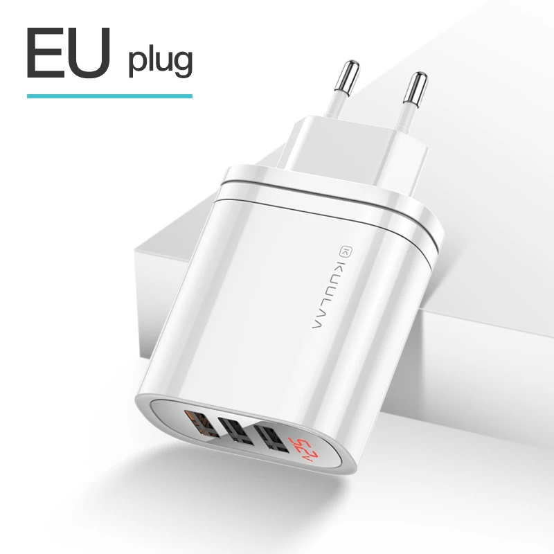 EU White KUULAA Quick Charge 3,0 USB зарядное устройство 30 Вт QC3.0 QC Быстрая зарядка мульти разъем зарядное устройство для мобильного телефона для iPhone samsung Xiaomi huawei - Тип штекера: EU White