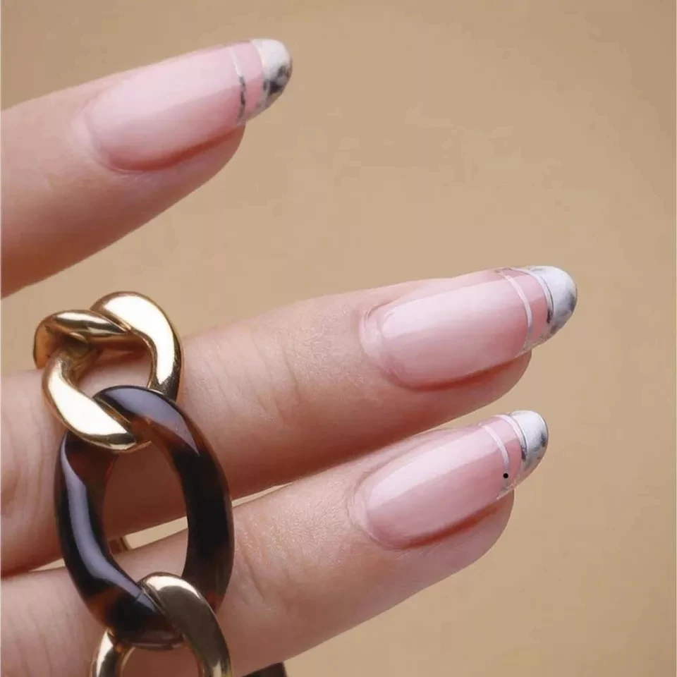 1 шт. модные мраморные 3D наклейки для ногтей во французском стиле mybormula