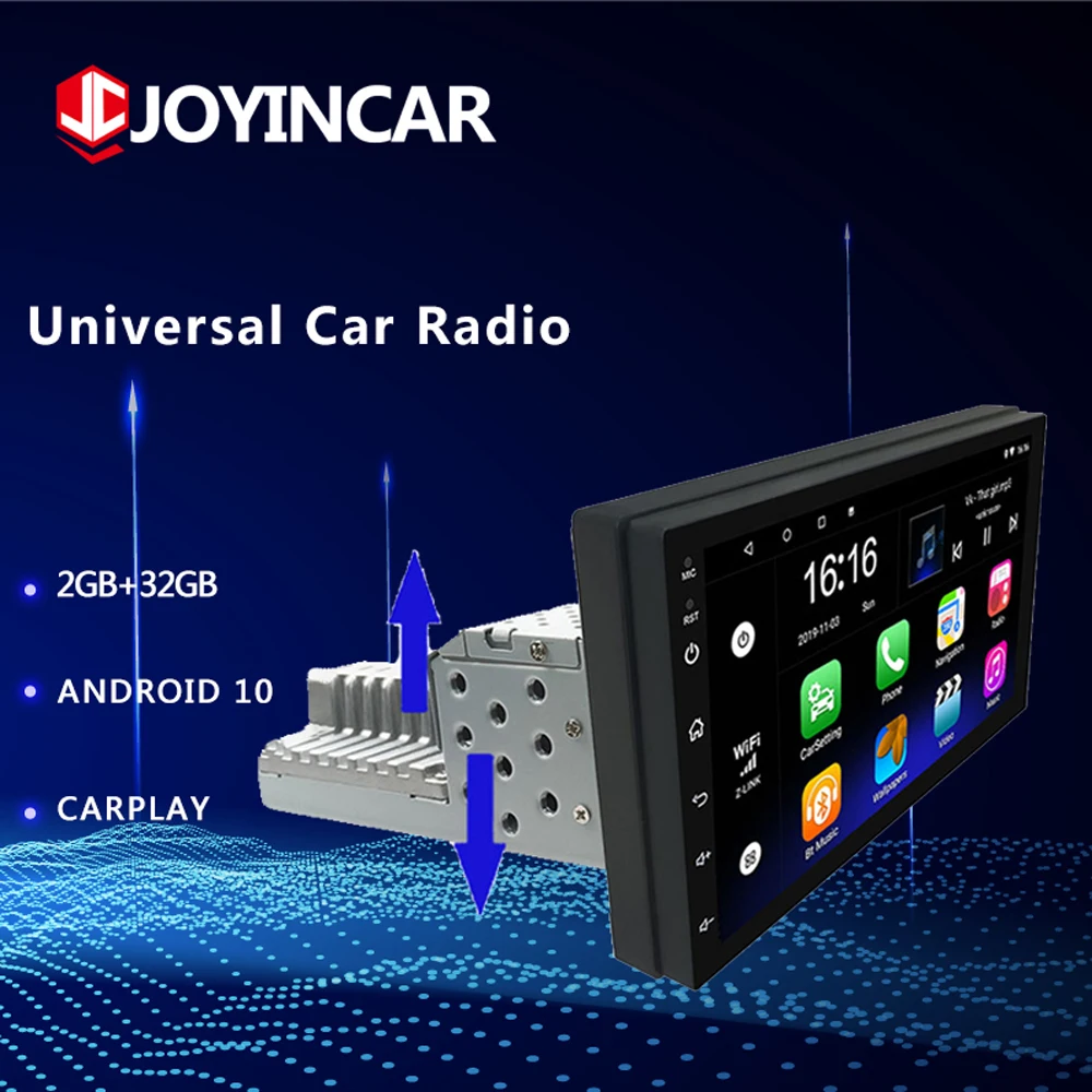 

Автомобильный мультимедийный плеер, 7 дюймов, 1 Din, Android 10/9.1, радио, стерео, GPS-навигация, Carplay, BT, Wi-Fi, FM, регулируемый, универсальный