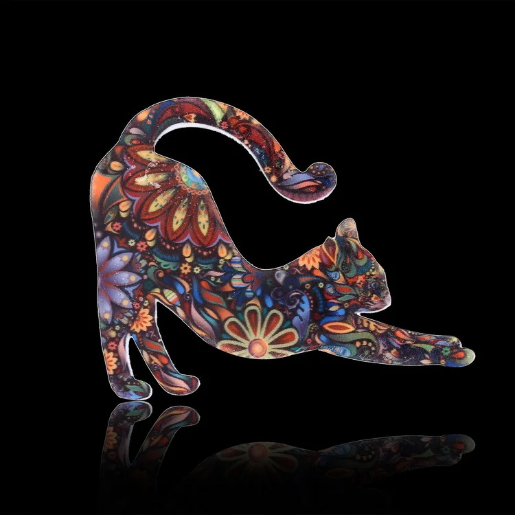 Женская акриловая брошь в виде кошки модная на булавке аксессуар для детей