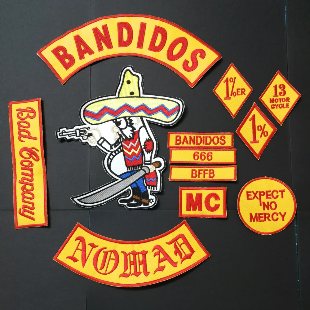 12 шт./компл. BANDIDOS NOMADS MC патчи для куртки жилета мотоцикла одежды утюгом на