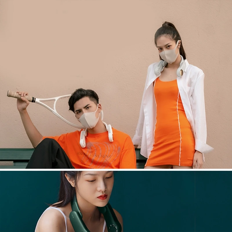 

Hanging Neck Fan Lazy Hanging Neck Fan Rechargeable Mini USB Sports Fan 350 Rotatable Home,office,sports,working,travel H3CA