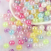 8mm plastic colorful crack beads round spacer beads for jewelry making diy bracelet accessories garment decoration