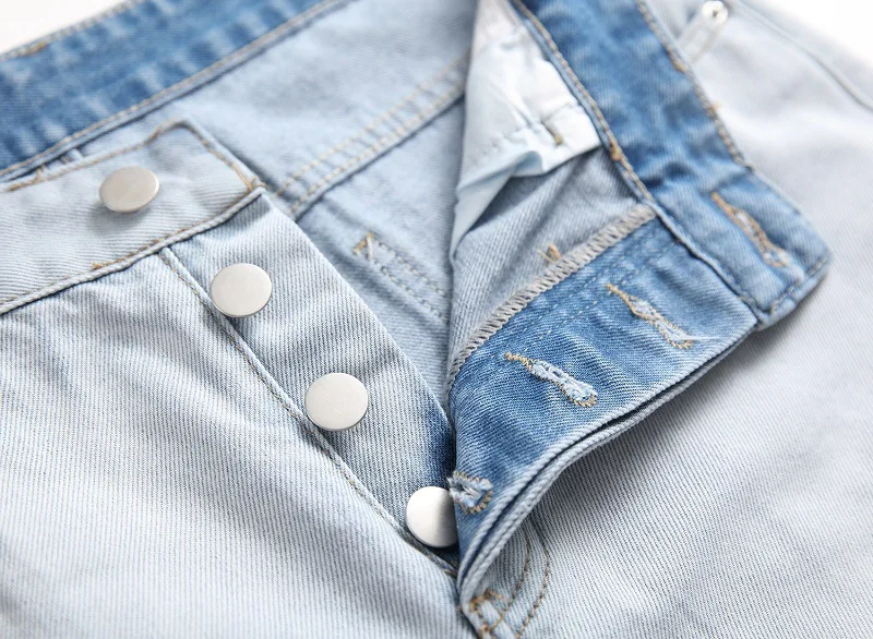 Последние модные трендовые мужские джинсы с дырками уличные отбеливающие мягкие