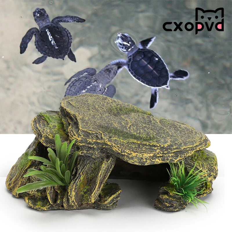 

Aquarium Turtle Reptile Hiding Habitat Basking Hide Habitat Decor Reptiles Terrarium Aquarium Landscaping Fish Hiding Cave