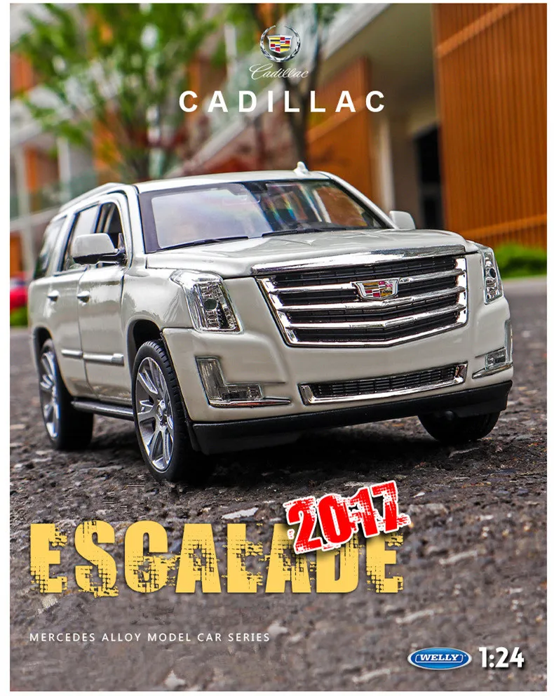 Welly 1:24 Cadillac Escalade модель автомобиля из сплава моделирование автомобиля украшение коллекция Подарочная игрушка Литье под давлением модель игрушка для мальчиков