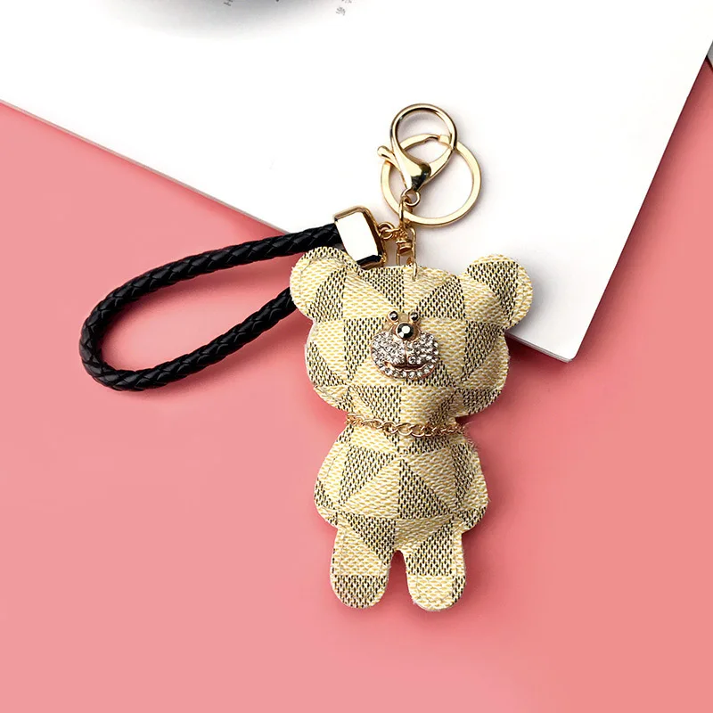 2019 милый брелок из искусственной кожи с медвежонком для ключей на сумке Модный