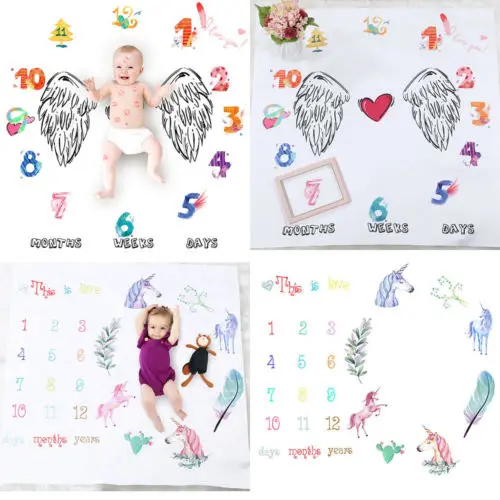 Новорожденные дети номер Единорог этап Одеяло фотография реквизит для