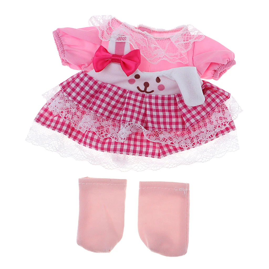 

Red Plaid Dolls Skirt Costume Outfits for 25cm MellChan Girls Doll Accessory
