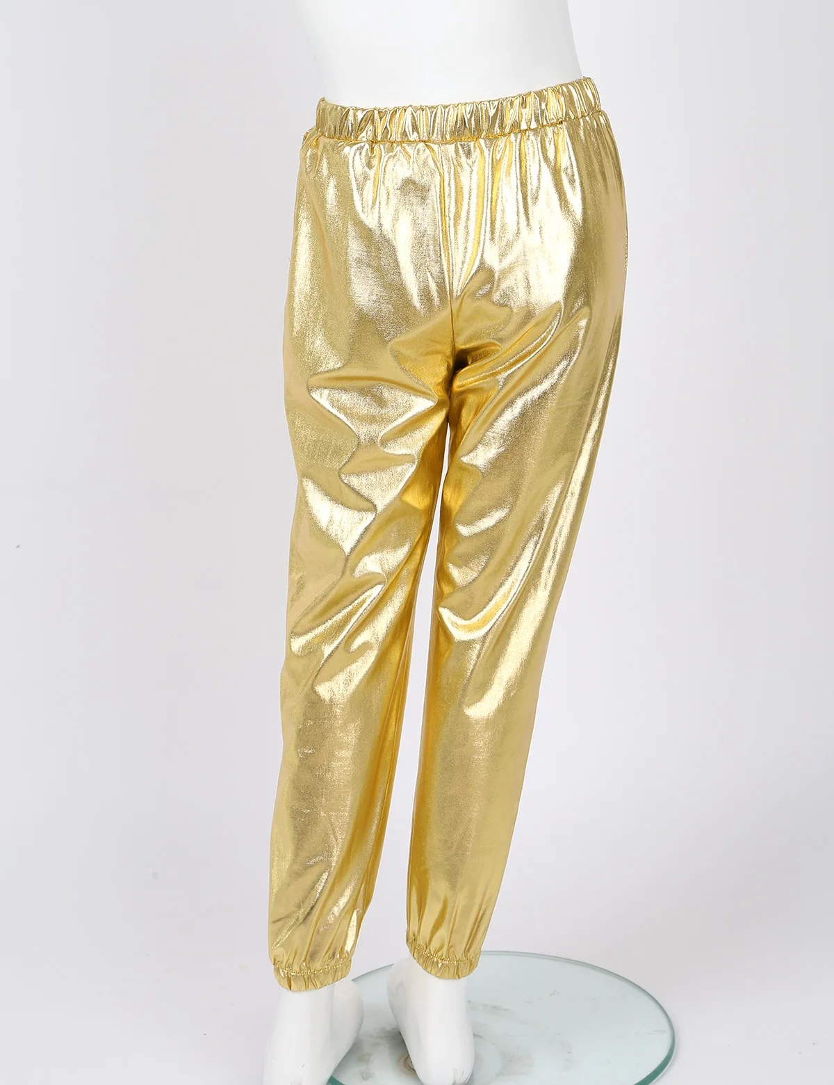 Танцевальные брюки для мальчиков и девочек Блестящие Брюки с металлическим