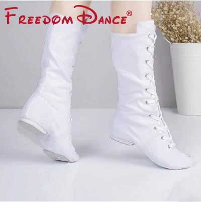 Dance Shoes for Women Sport High Jazz Boots for Girls Lace-up Soft Soles Ballet Shoes Gym Fitness Home Shoes Dancing Sneakers