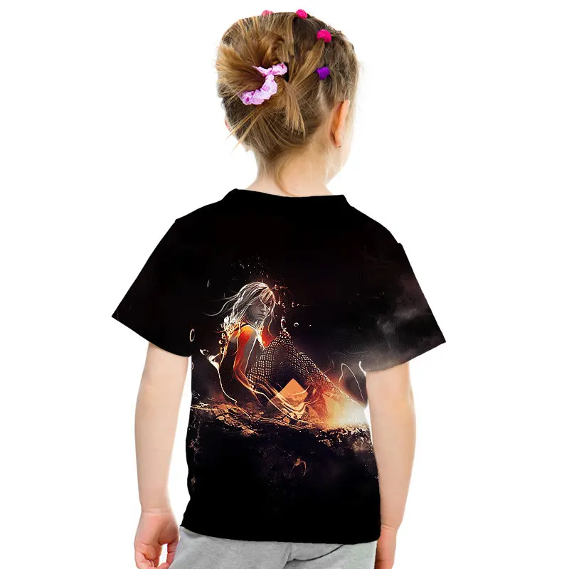 Новинка 2019 года летняя детская одежда красивая футболка для девочек футболки с 3d
