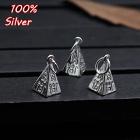 handmade fashion 925 sterling silver color diy classic pyramid design pendant bracelet necklace charms jewelry accessories