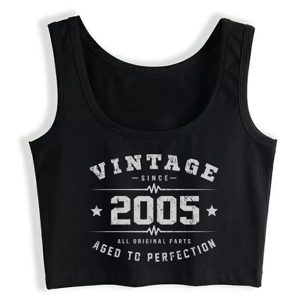 

Crop Top Women 2005 Aged To Perfection Harajuku Tank Top Women Comic Women Clothes