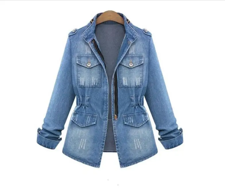 

Spring Autumn New Women Coat Slim Denim Jacket Jeans Women Clothing Fashion Pocket Zipper Casual Female Jackets