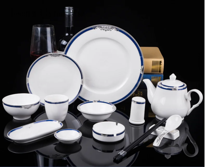 Звездный набор столовых приборов отеля синяя боковая столешница костяное блюдо