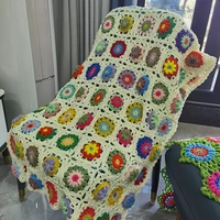 diy crochet baby blanket cushion colourful stereo daisy mats handmade tablecloth fashion scarf carpet for wedding table runner