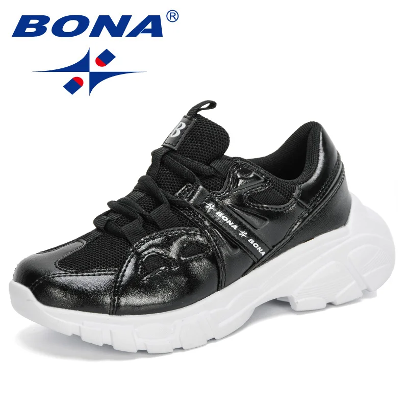 BONA 2020 новые дизайнерские популярные детские кроссовки повседневные беговые для
