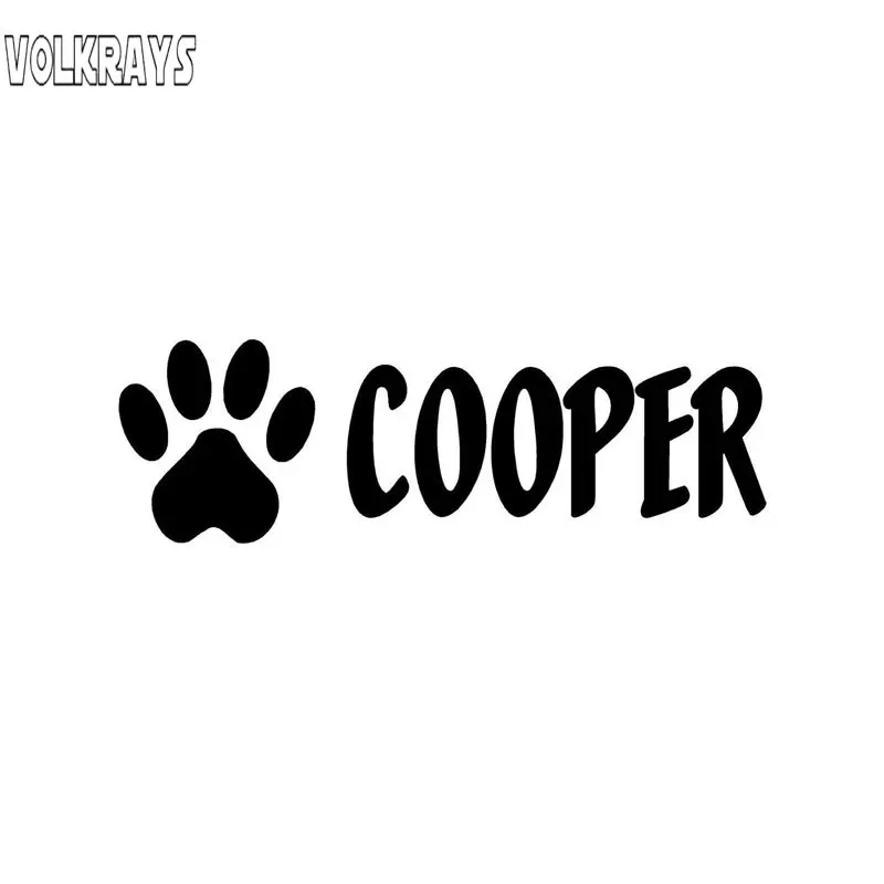 

Volkrays Персонализированная наклейка на автомобиль Pet Paw Print with Name Accessories, светоотражающая Водонепроницаемая виниловая наклейка, черный/серебр...