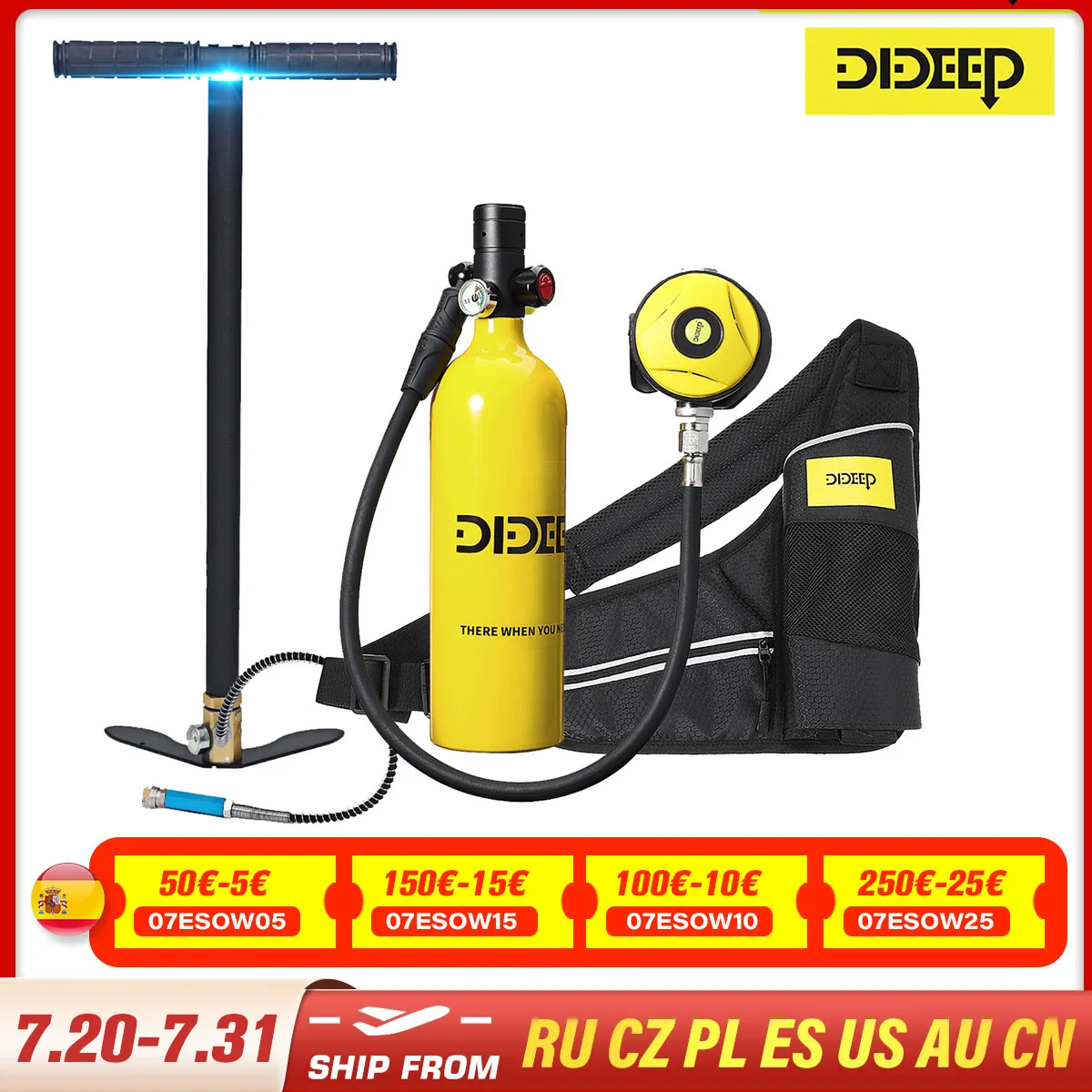 DIDEEP X4000Pro 1L Дайвинг Танк комплект кислородный мини цилиндр респиратор Воздушный