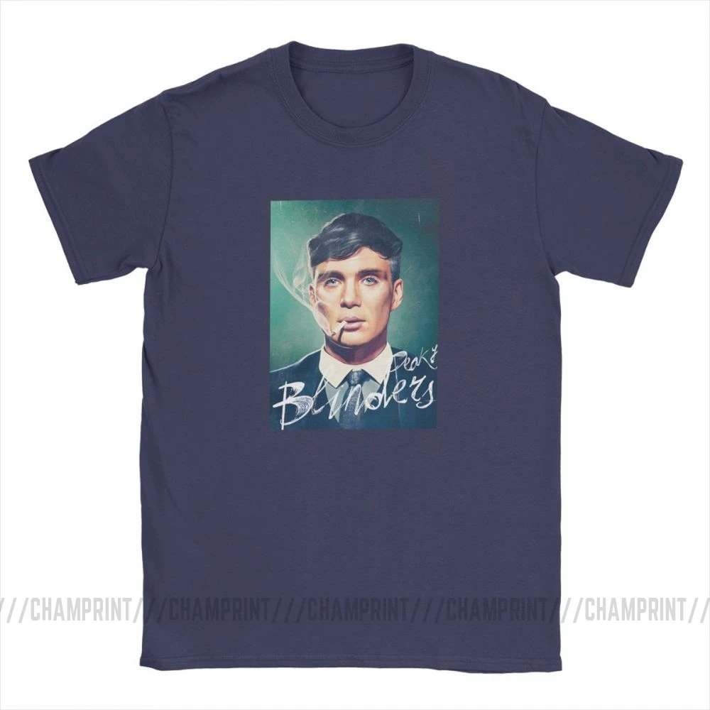 Мужские футболки Peaky Blinders Humor с коротким рукавом, футболки с круглым вырезом, одежда из хлопка, Оригинальная футболка - Цвет: Тёмно-синий