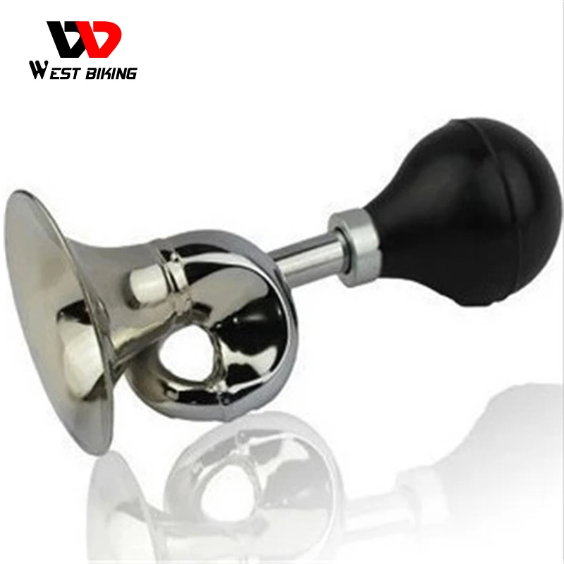Велосипедный звонок WEST BIKING хромированный руль с черной лампой в винтажном стиле |
