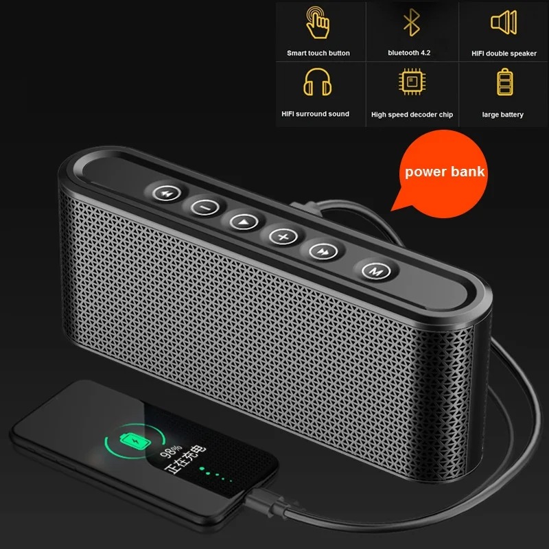Bluetooth динамик с внешним аккумулятором 8000 мАч портативный беспроводной громкий 2 *