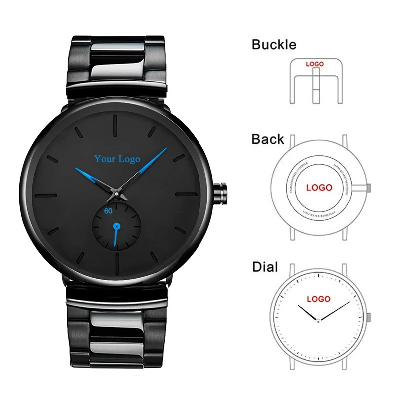 CL029 сделайте свой собственный дизайн мужские часы добавьте логотип деловые с