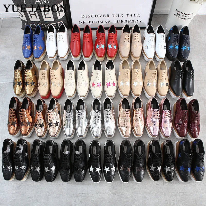 Женские туфли на платформе 23 Цвета из натуральной кожи танкетке с квадратным