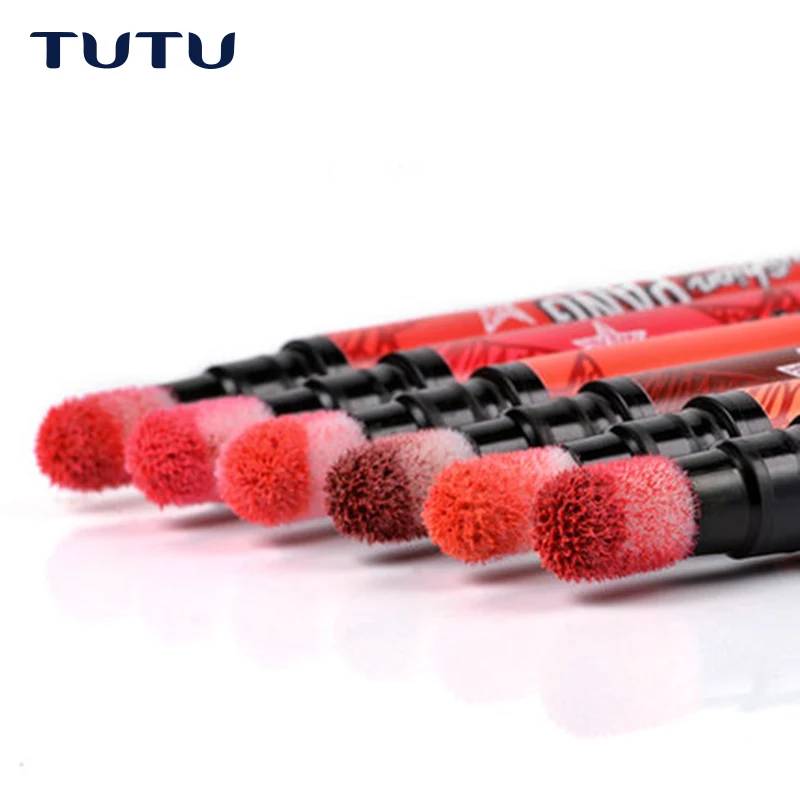 Брендовая Косметическая Подушка с рисунком губ ручка глазурью 6 цветов блеск для