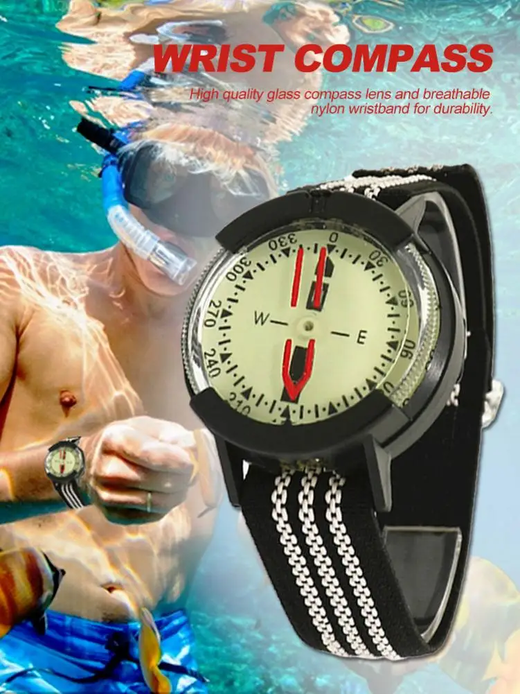 Водонепроницаемый Профессиональный наручный Компас для дайвинга светящийся