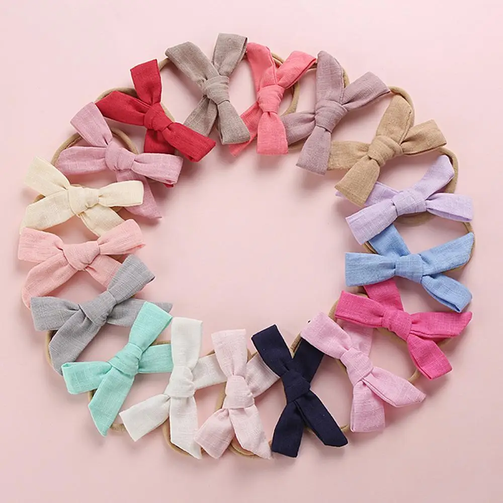 

Solid Color Bowknot Headband for Baby Girls Cotton Elastic Hair Rope Fashion Ponytail Fixed Headwear Hair Accessories 2021 New