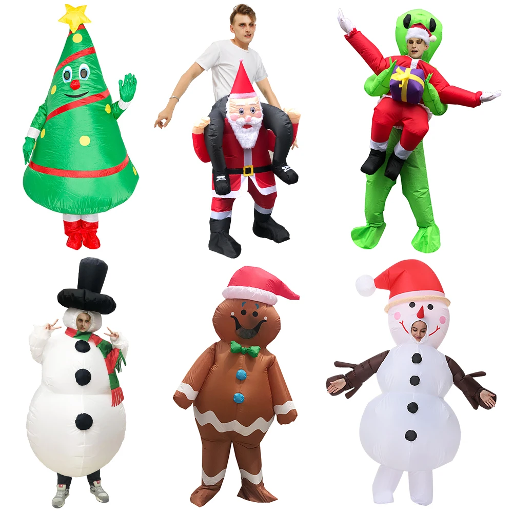 

Christmas Tree Snowman Santa Claus Inflatable Costume Suit Cosplay Fancy Party Dress Halloween Costume For Men Women