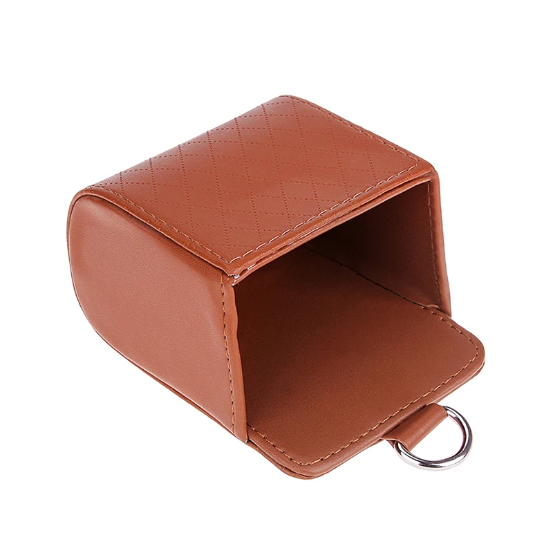 Аккуратная подвесная кожаная сумка для хранения очков на приборной панели |