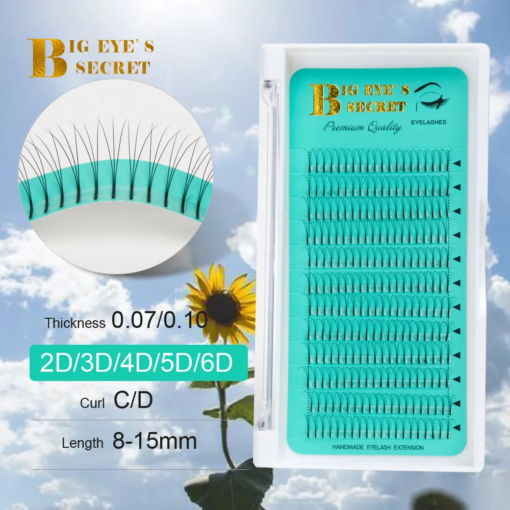 

Big eye's secret luxury Premade Volume fans 2D/3D/4D/5D/6D eyelash extensions synthetic hair Russian volume lashes Extension