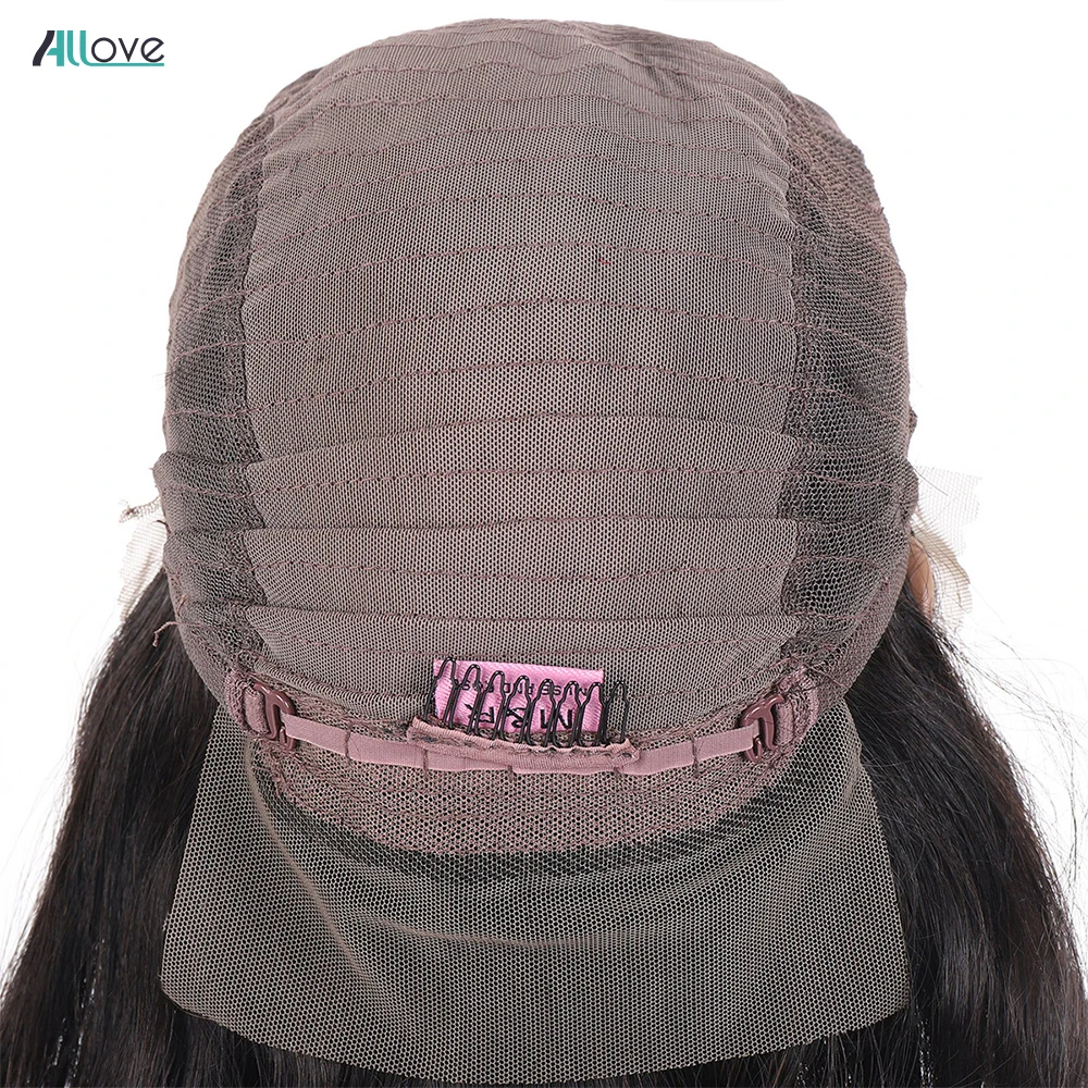 

Allove Natural Color Human Hair Wigs Machine Wig Brazilian Straight Human Hair Wig Can Be Dyed Human Hair Wig For Black Women