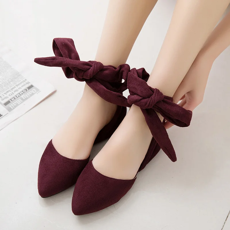 Summer 2021 New Flock Ankle Strap Flat Sandals Women's Fashion Pointed Toe Cross-tied Party Flats Streetwear Shoes For Girls | Обувь