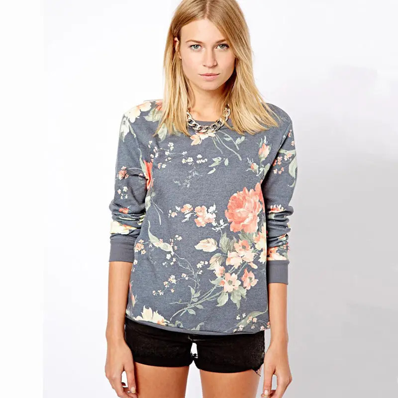 

New Classics Parties Fall Clothing Sweat Shirts Hoodies Women Hoodies Sweatshirts Ladies Autumn Winter Print Floral