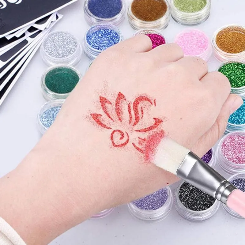 

Semipermanent Tattoo Decals Assorted Tattoo Template Women Body DIY Ladies Tattoo Art Supplies Glitter Students For Girls K D9F9