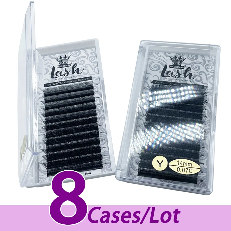 8pcs/lot Hot sell 8-15mm length yy volume eyelash extensions premium mink individual eyelash extension vegan supplies