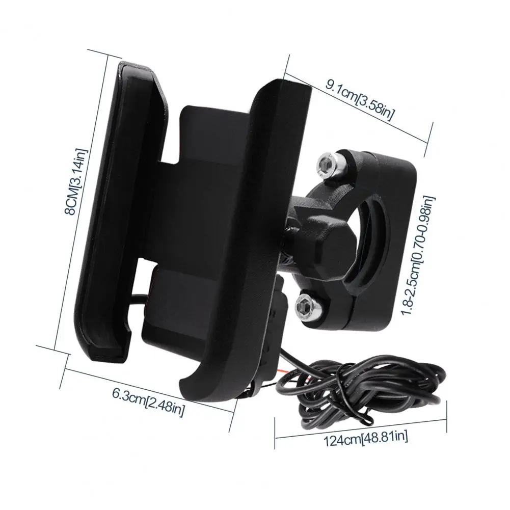 

CS-856C 360-Degree Rotating Motorcycle Phone Holder Stand with USB Charging Port Mobile Phone Holder For Motorcycle