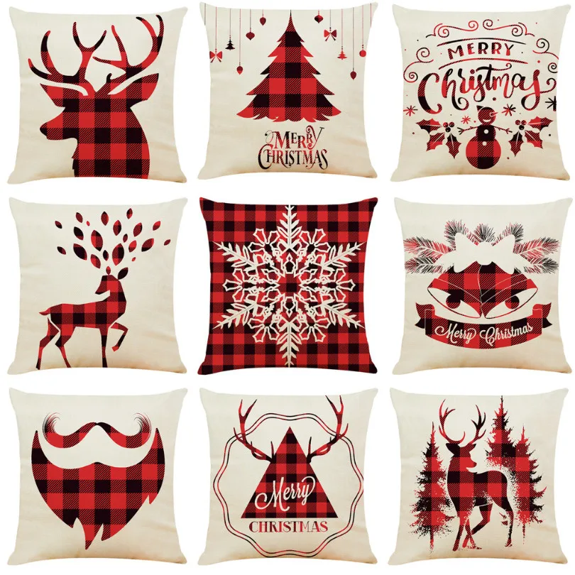 Рождественский Декор для дома Наволочка на подушку Чехол размером 45*45 см с милым