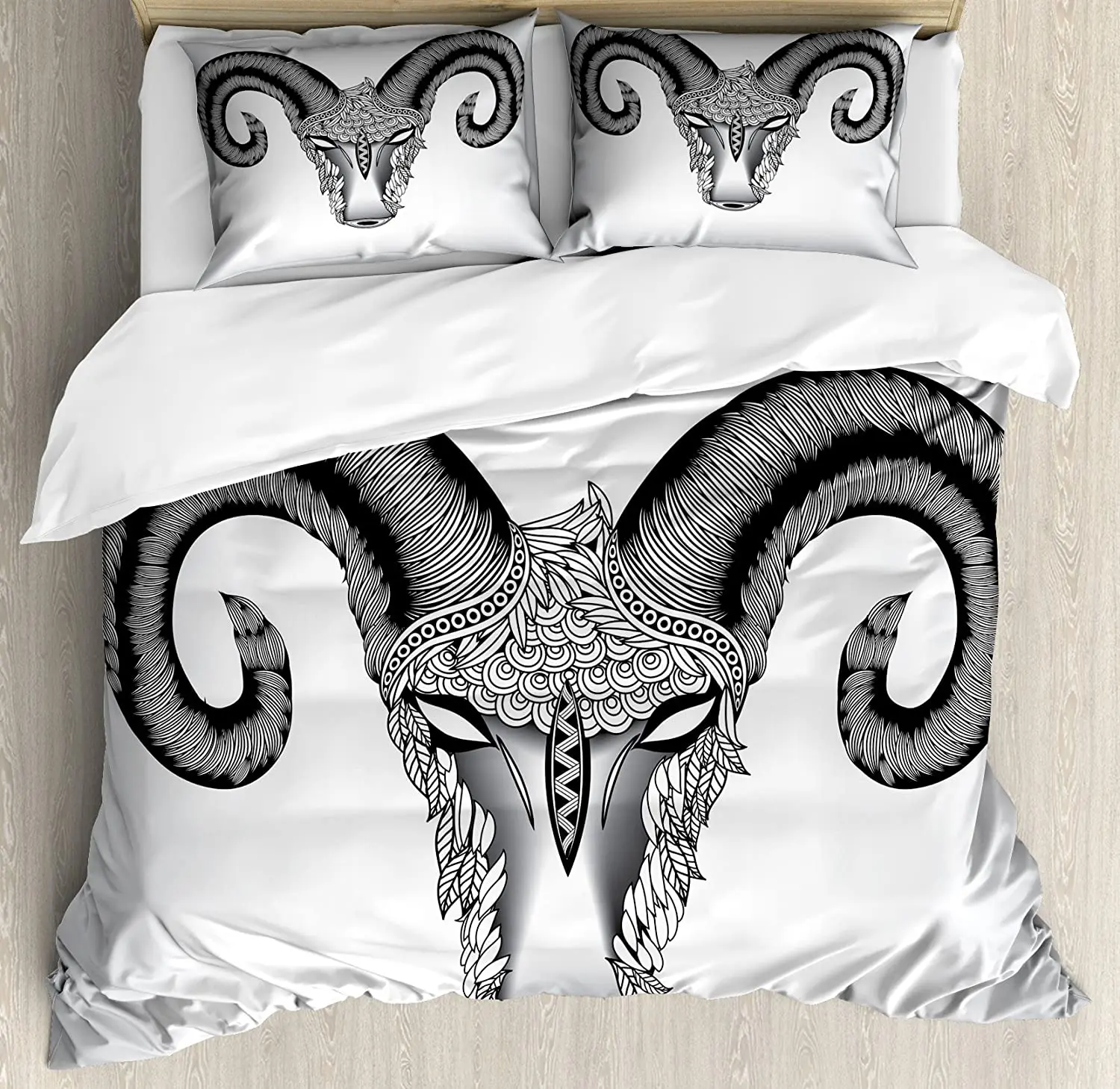 Набор пододеяльников Зодиак Овен с рисунком головы и мотивами Комплект