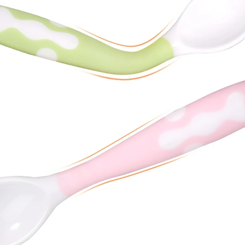 2 шт. гибкий пищевой детский набор ложка и вилка с коробкой для хранения обучающая