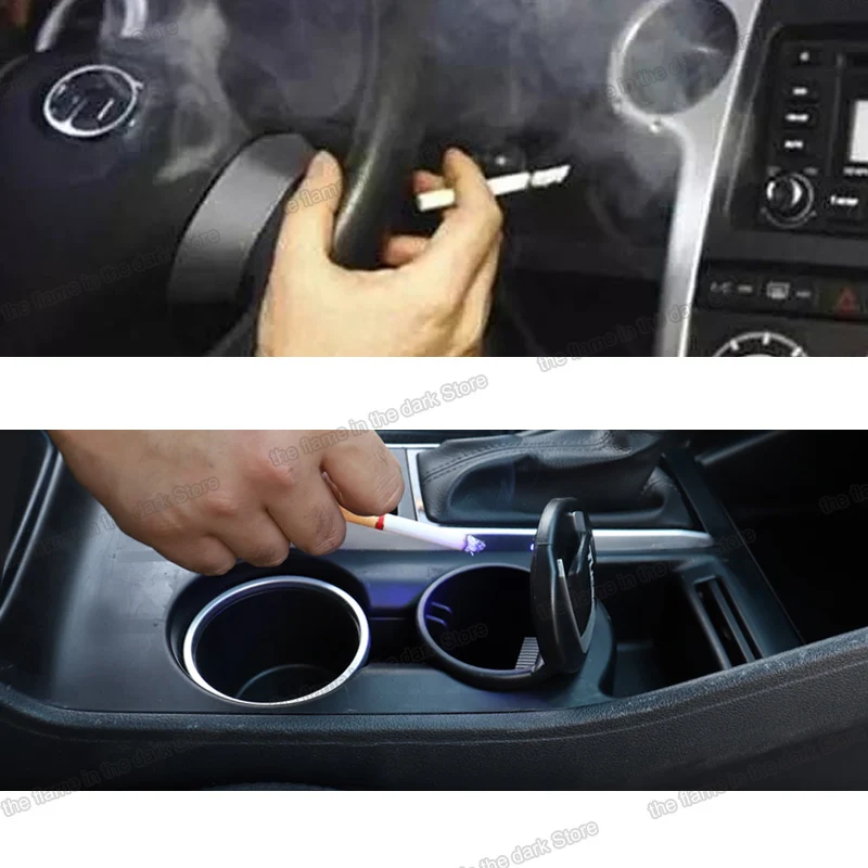 Lsrtw2017 Abs автомобильная пепельница со светодиодной подсветкой ящик для хранения