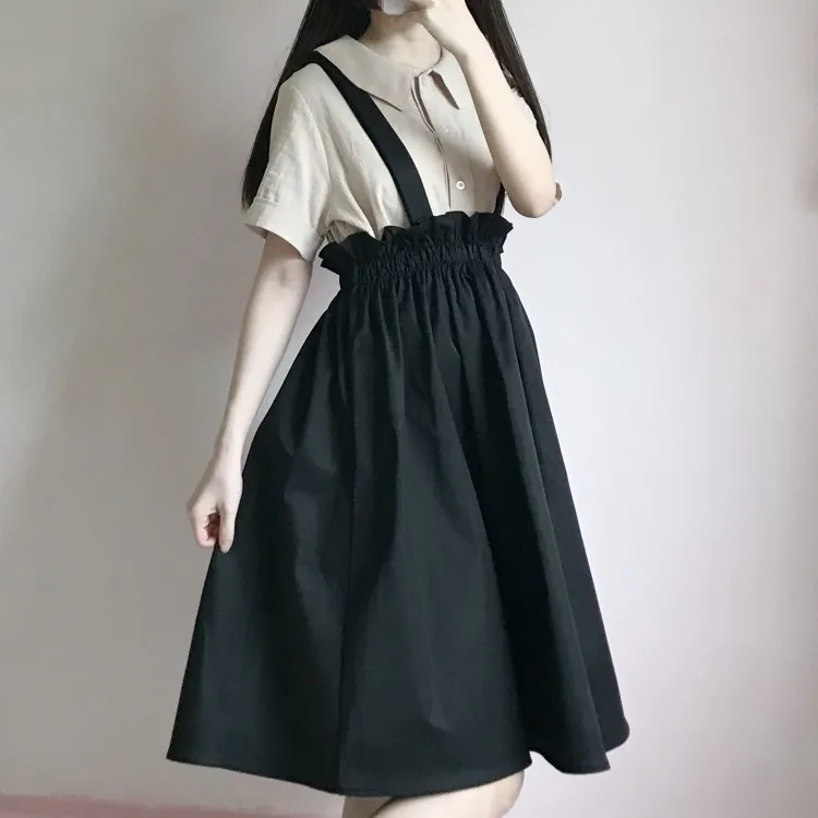 

Japanese College Style Sweet Lolita Vest dress+shirt Cute Two-piece Set Kawaii Girl Gothic Lolita Set Loli Cos 2021