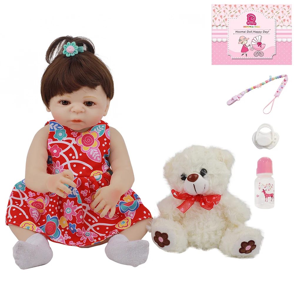 

18Inch Realistic Baby Bebe Reborn Doll For Girl 48CM Pure Handmade Silicone Full Body Babies Doll Toy Kid Gifts Bedtime Playmate